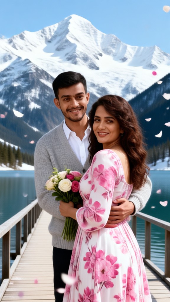 Kashmir Lake Petal Couple image