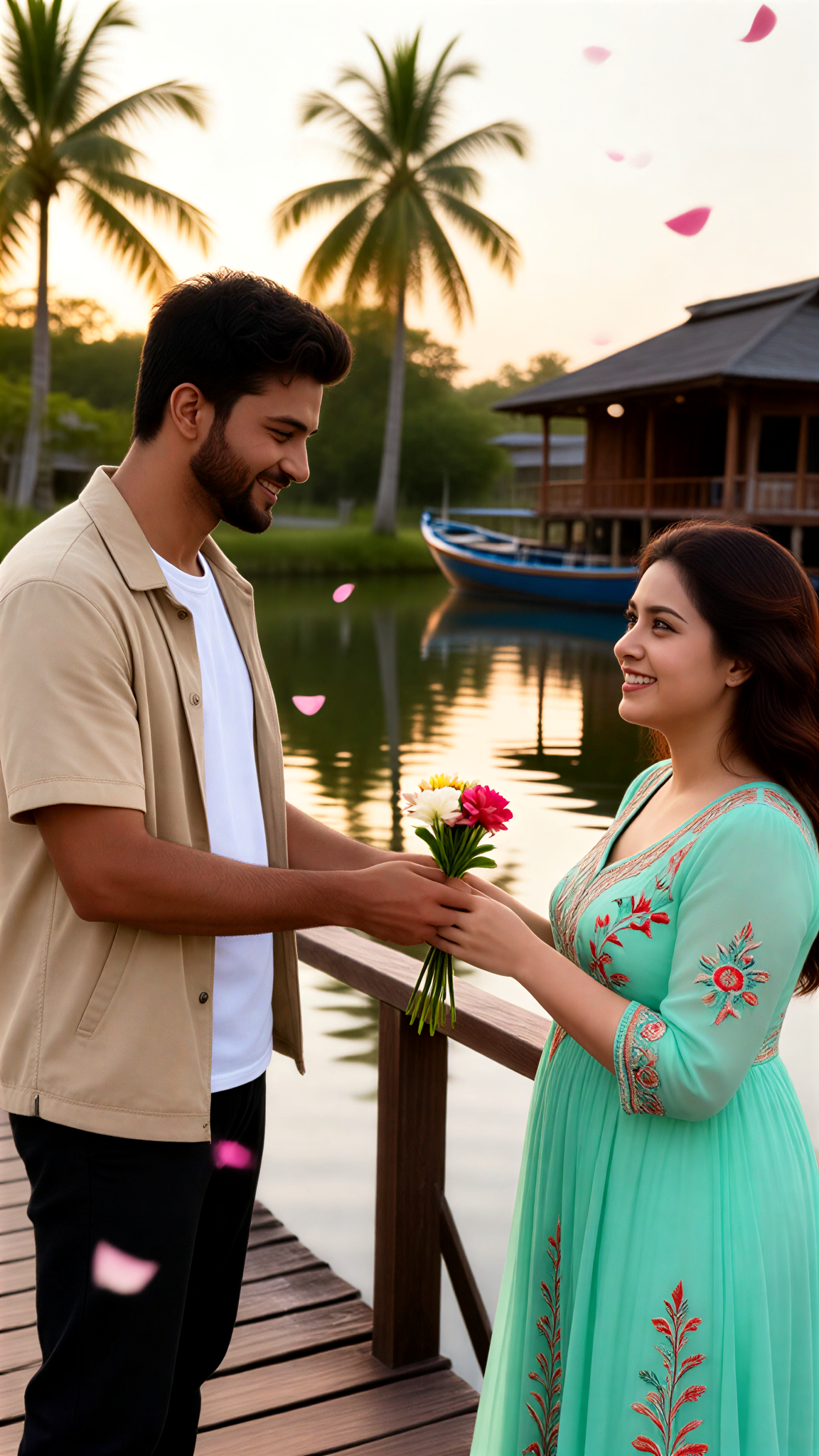 Kerala Backwater Flower Couple image