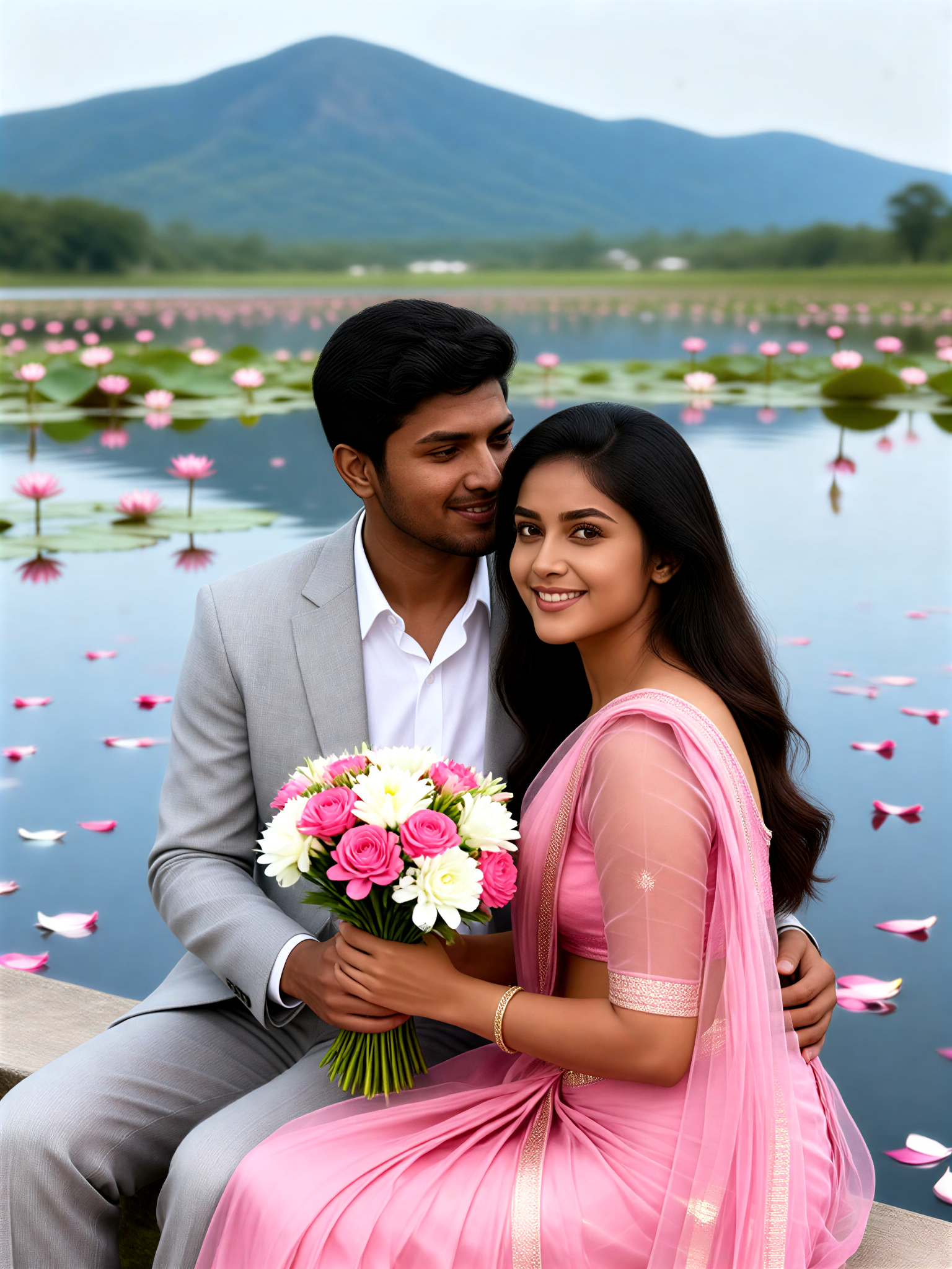 Lotus Lake Romantic Couple image