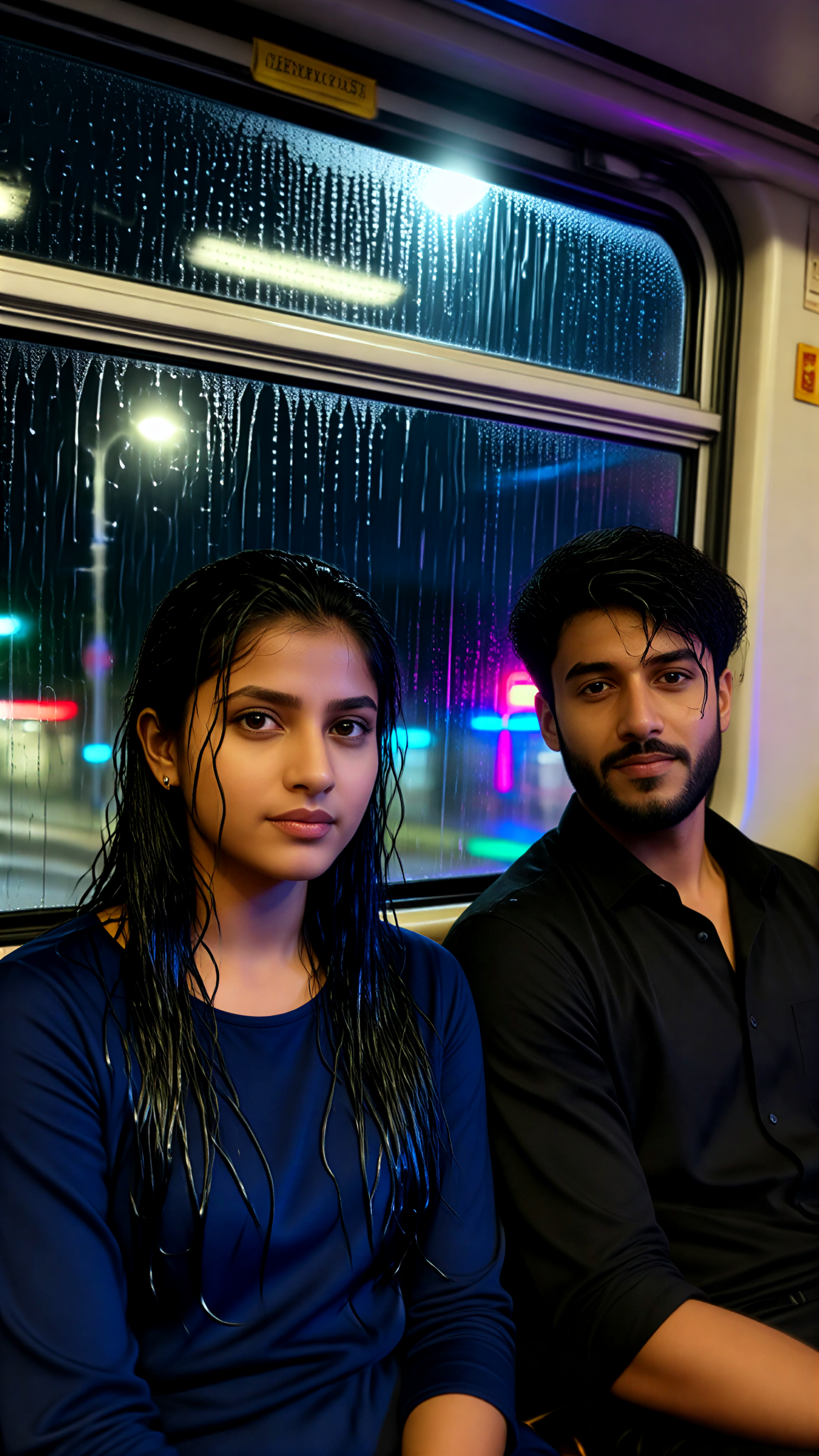 Rainy Car Window Couple image