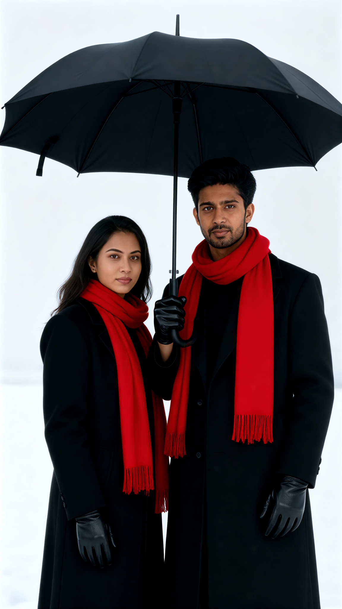 Black Umbrella Red Scarves image