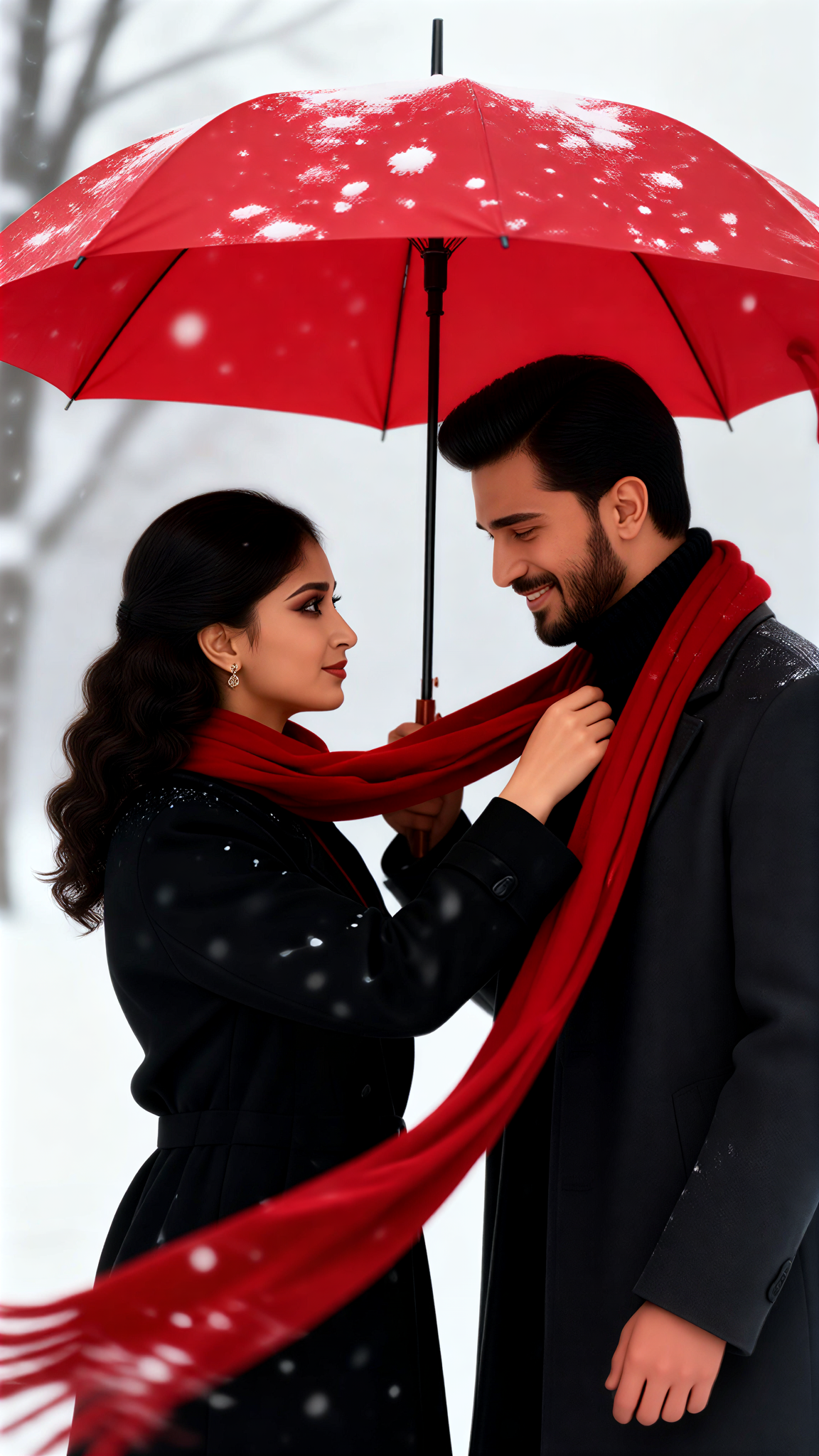 Red Scarf Under Umbrella image