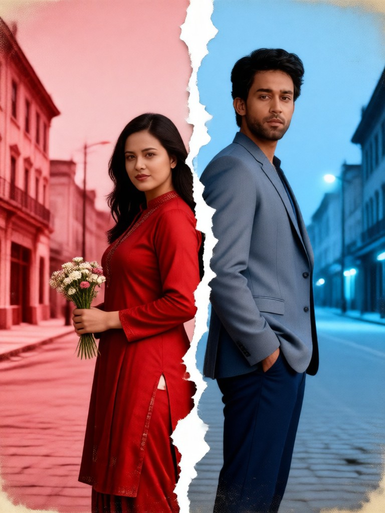Separated Sad Couple image