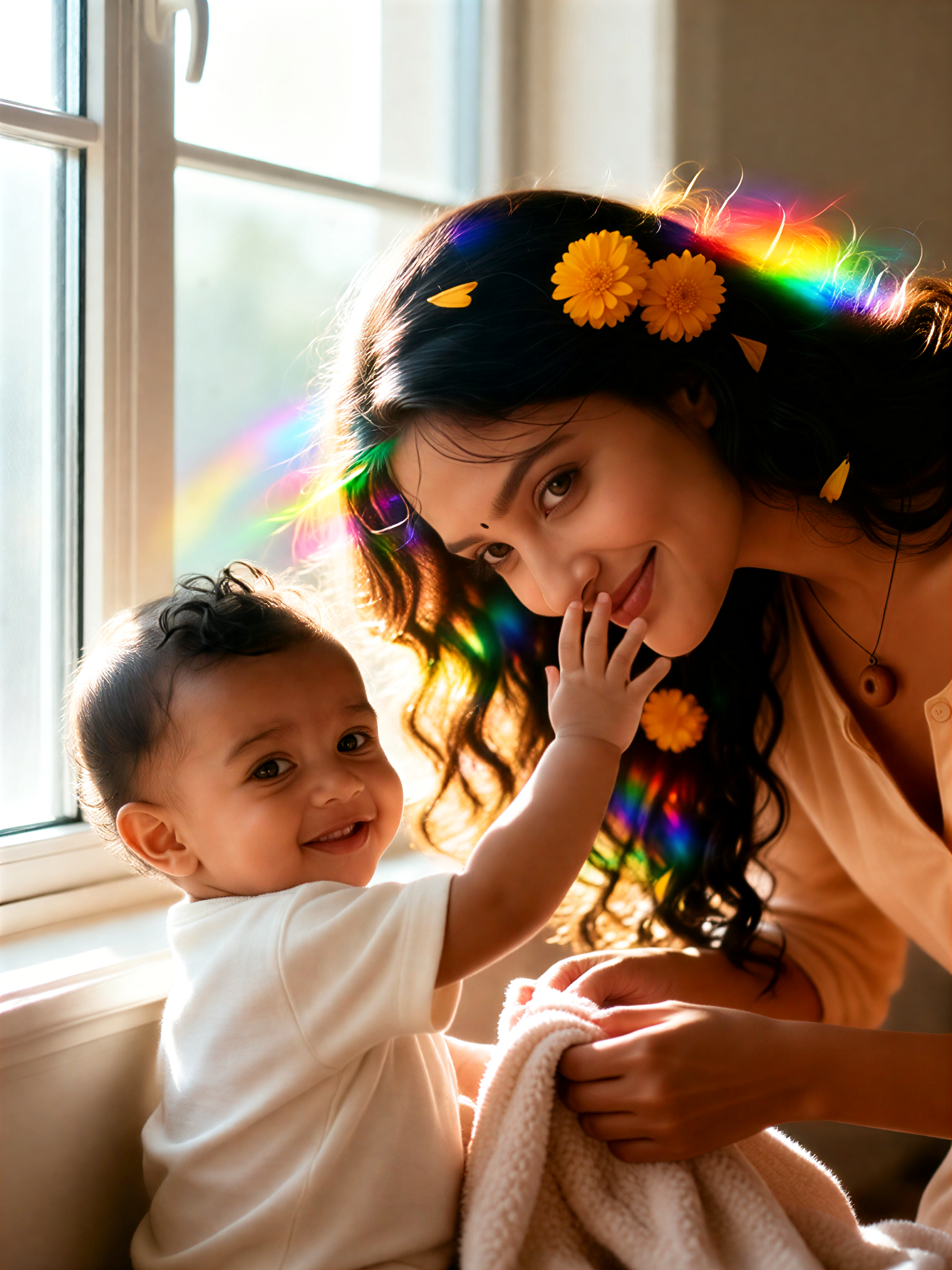 Casual family photo with a parent and child-6 image
