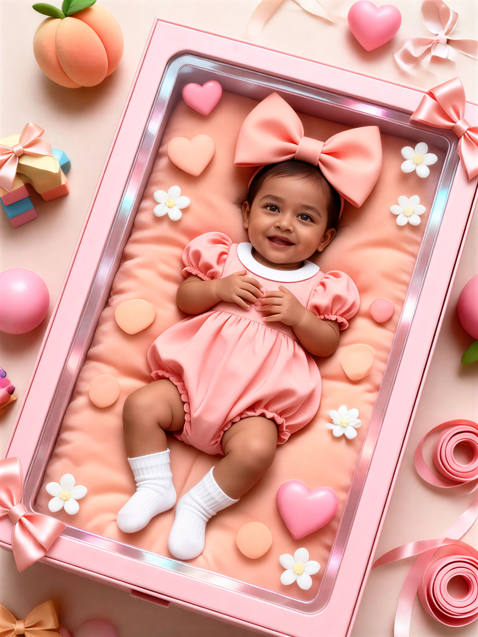 Peach Bow Baby image