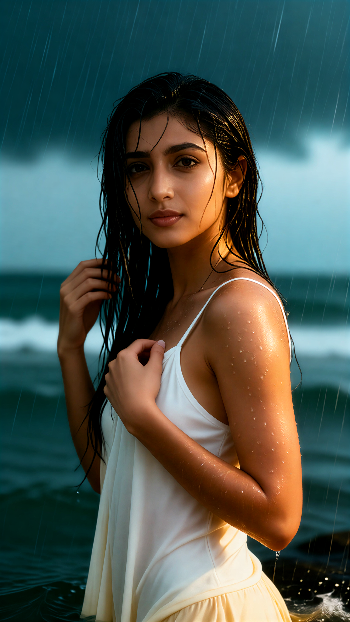 Raining by the seaside image