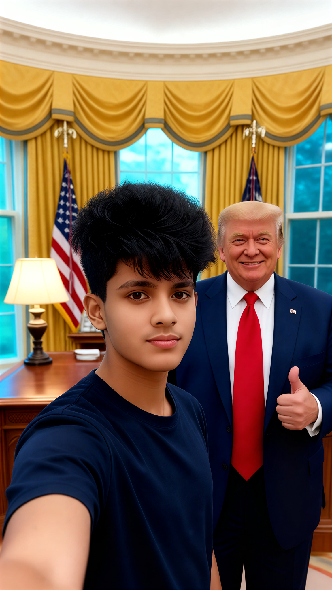 Trump Oval Selfie image