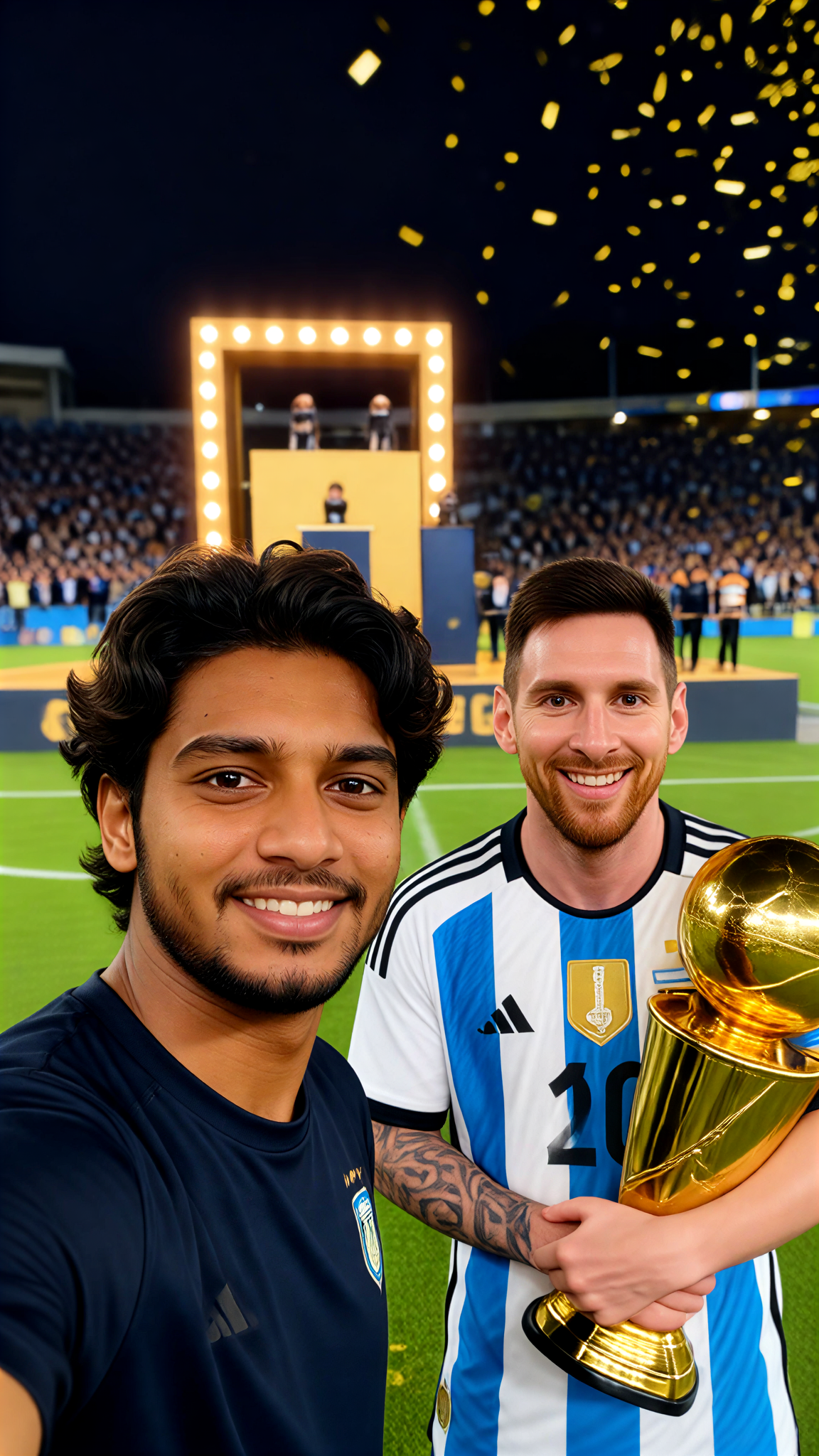 Messi Trophy Selfie image
