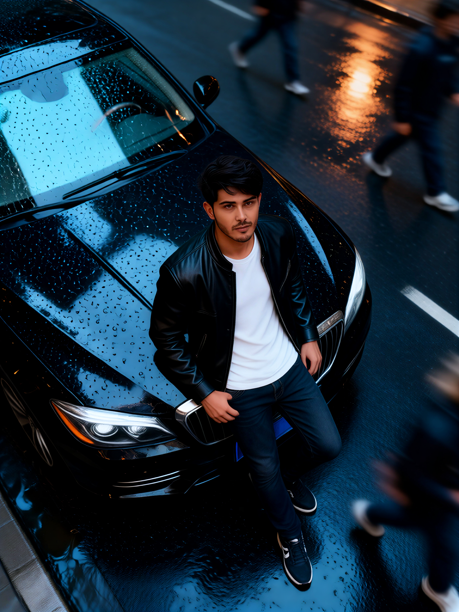 Black Car Rain Mood image
