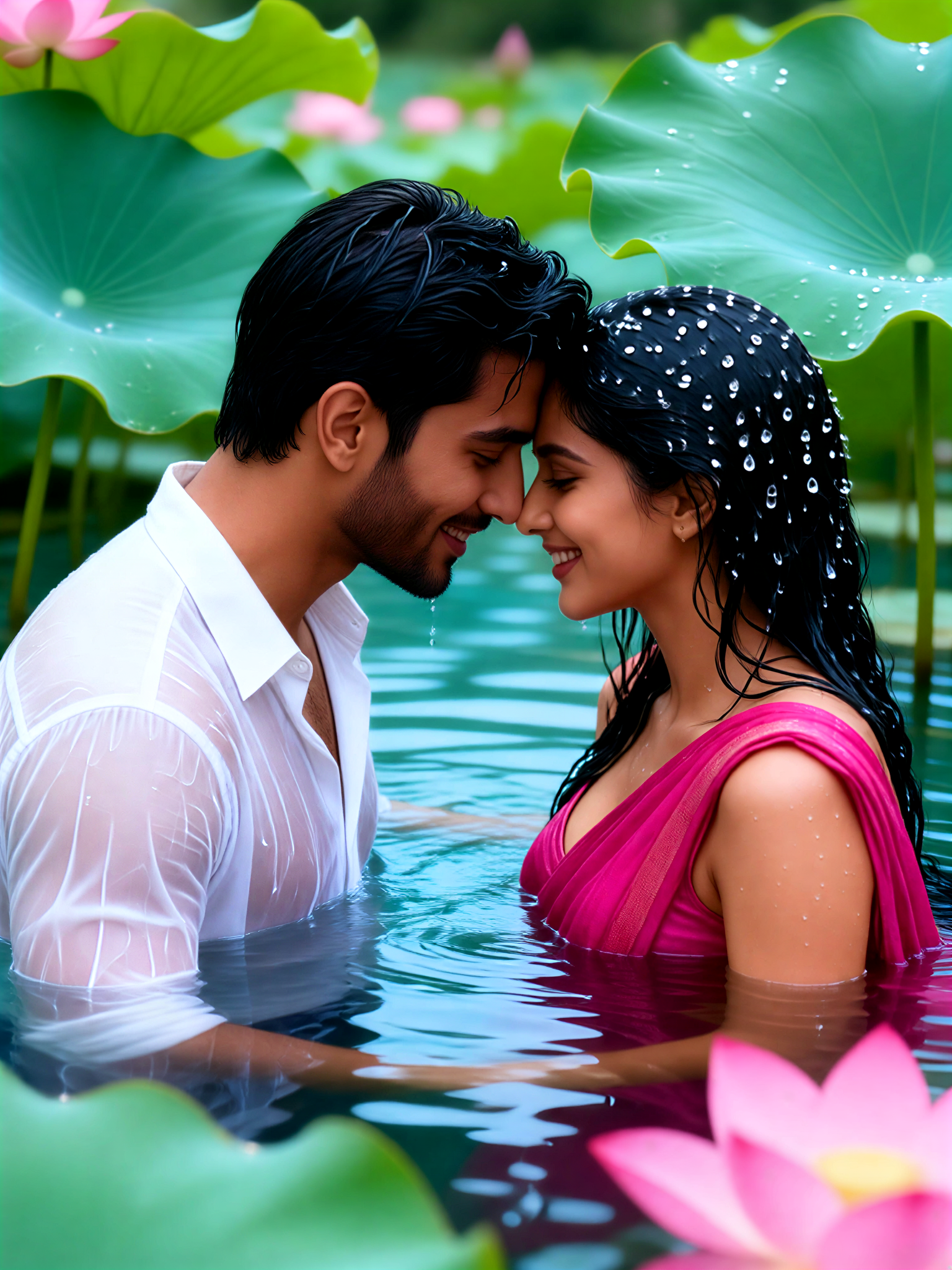 Couples playing in the pond-1 image