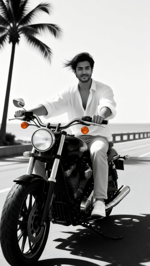 Photo of riding a motorcycle on the highway image