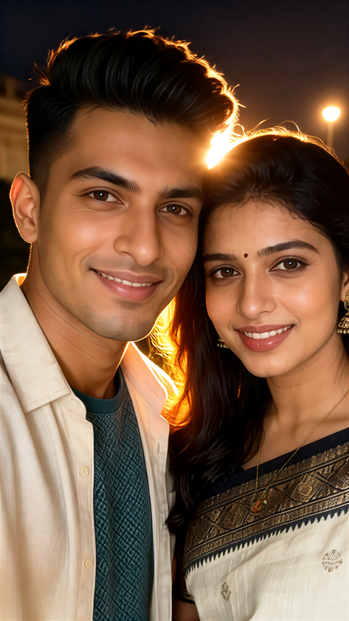 Couple Backlight Selfie image