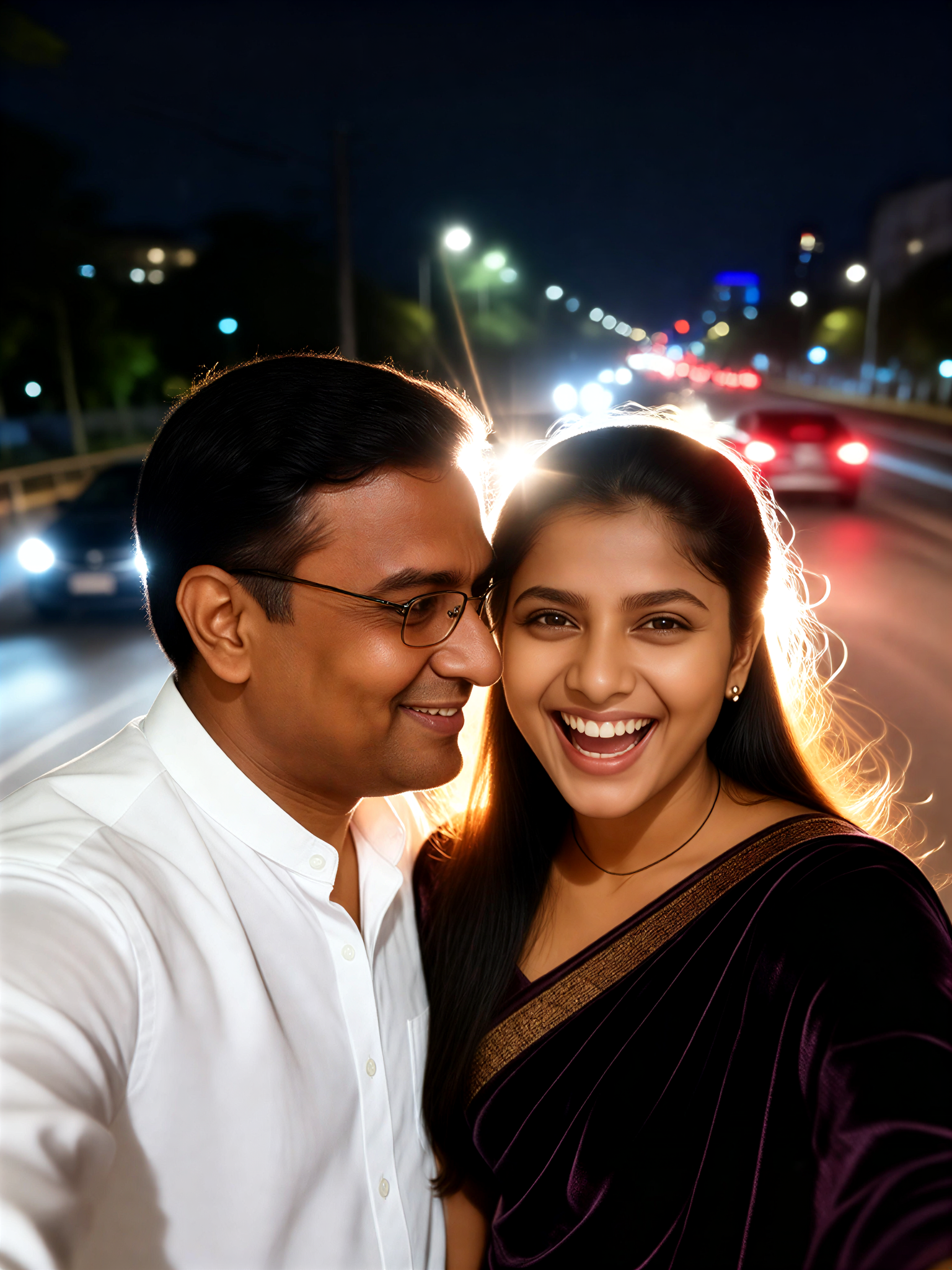 Night Couple Selfie image