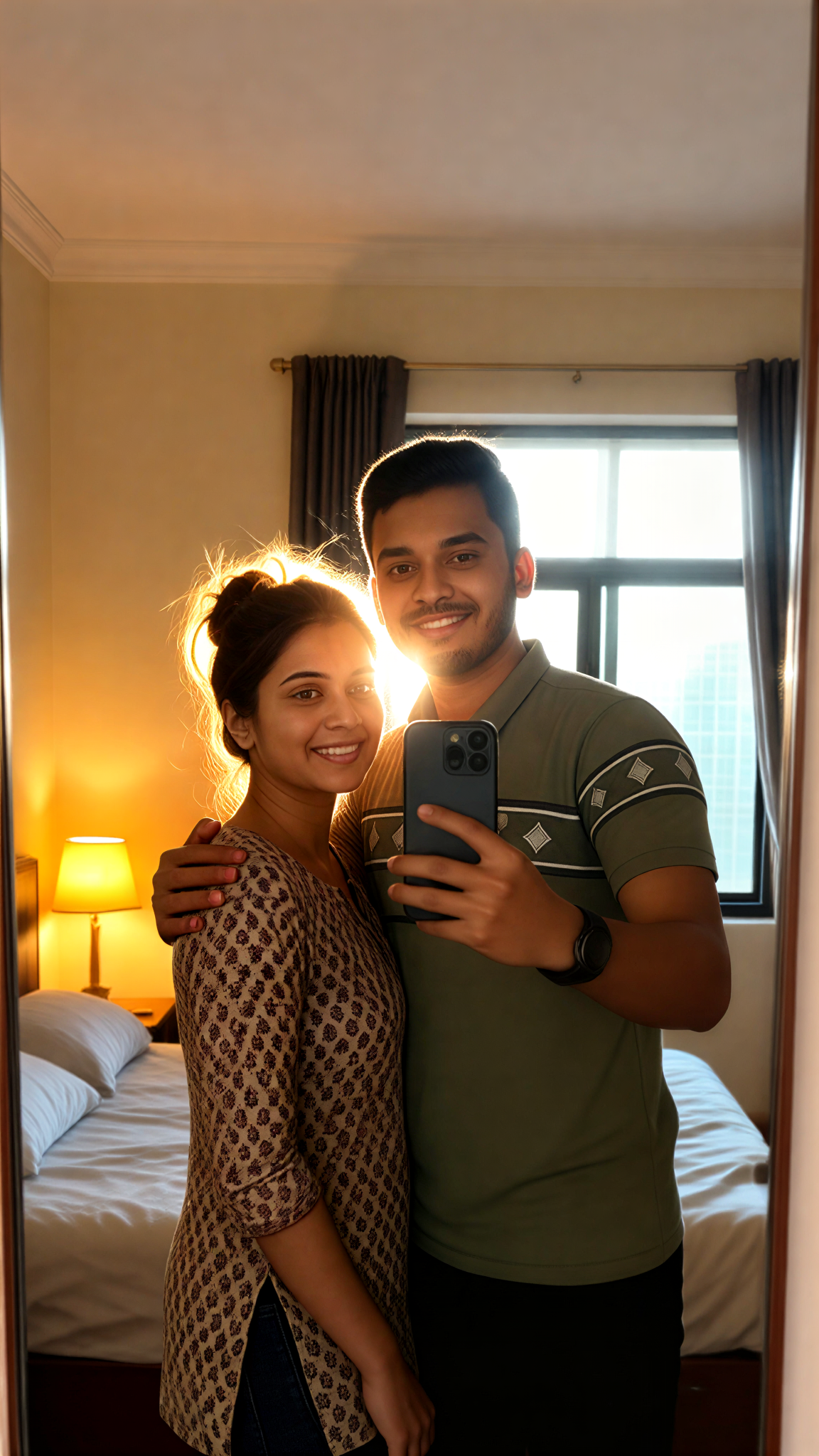 Bedroom Couple Mirror image