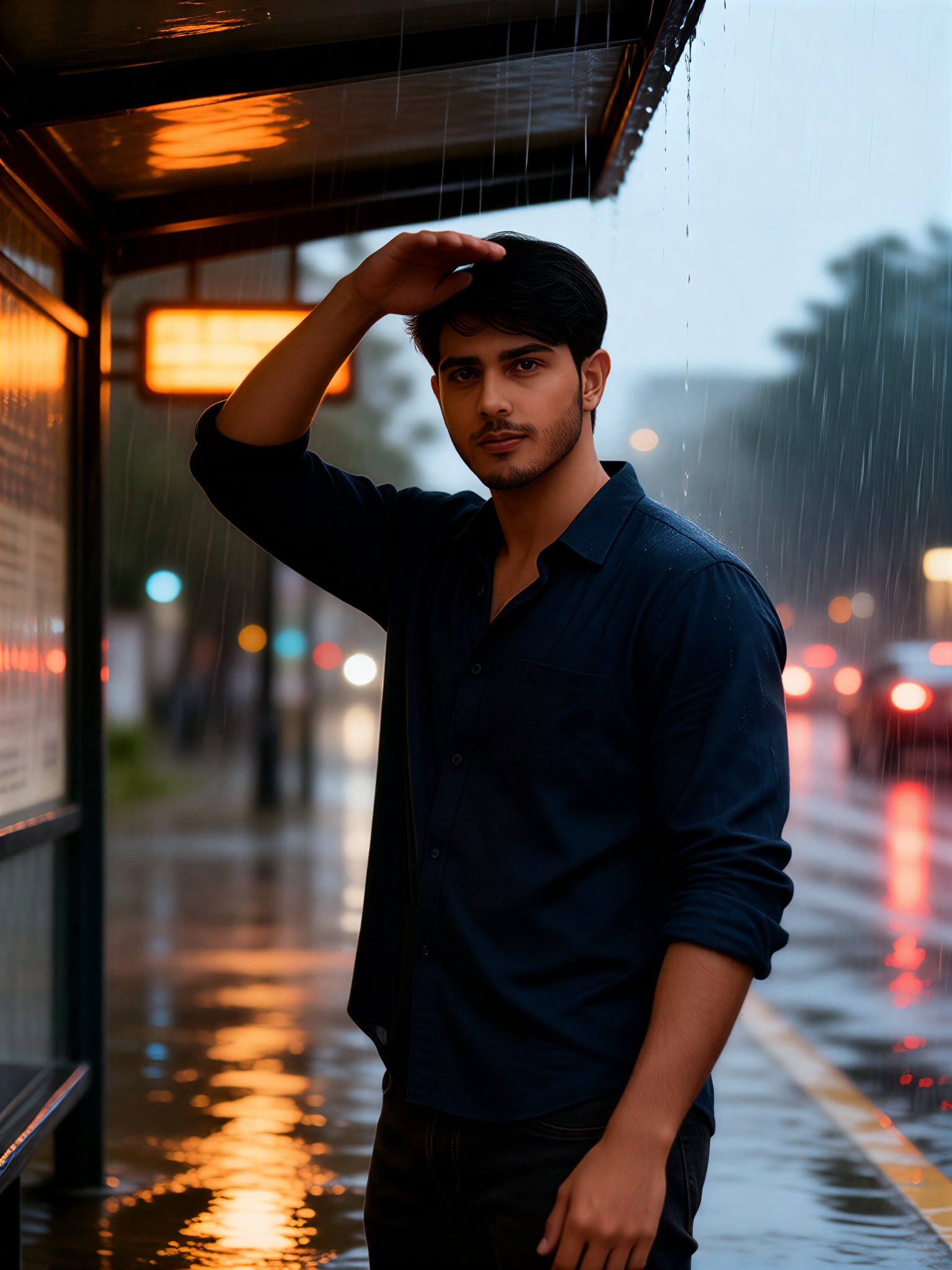 Bus Stop Rain Look image