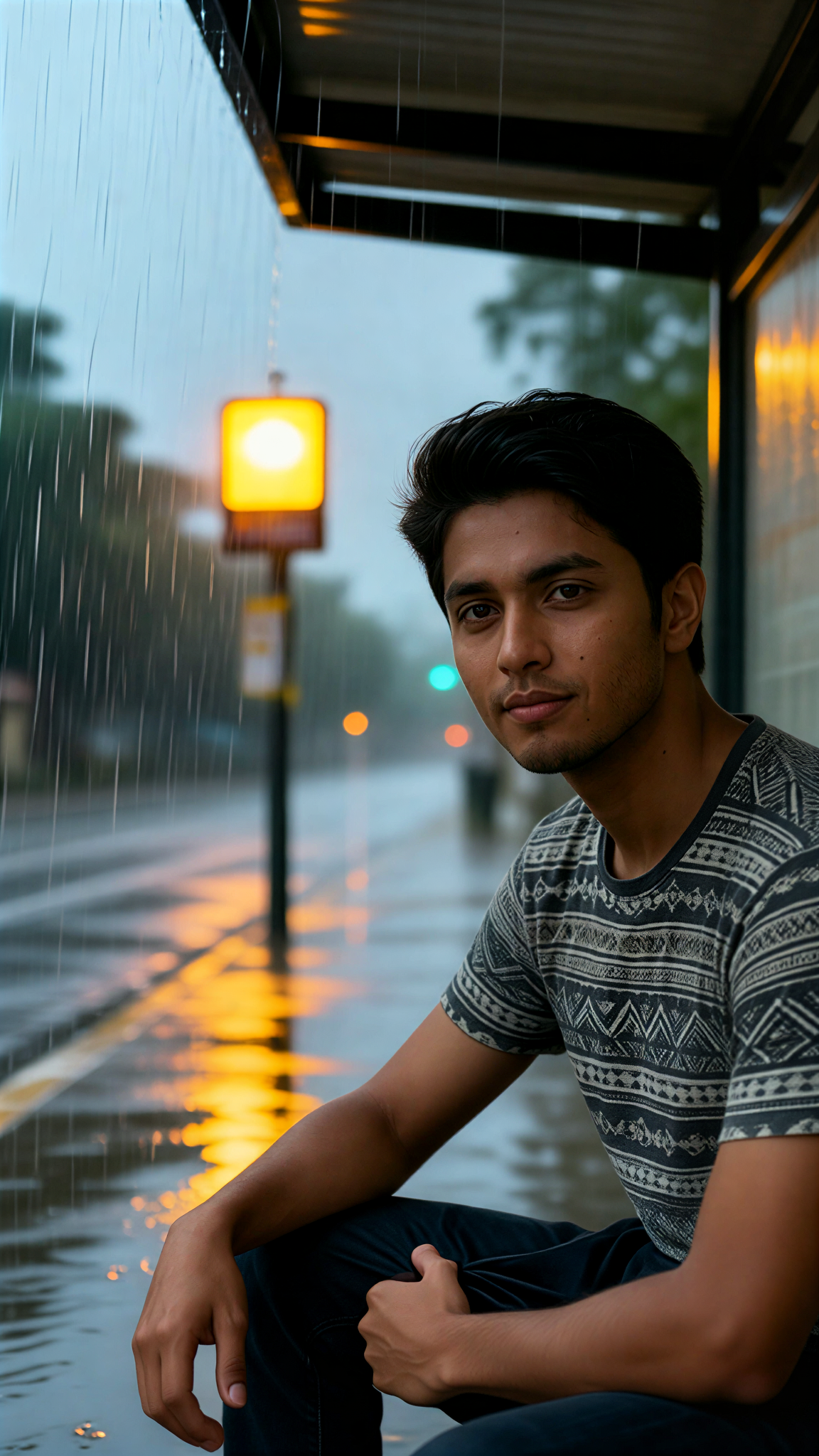 Waiting Alone Rain image