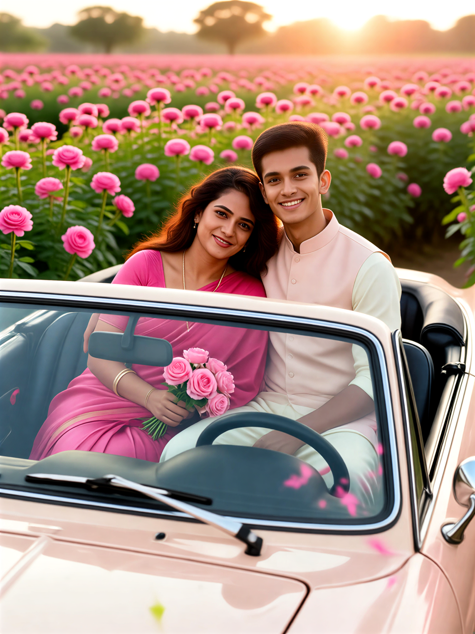 Pink Rose Car Seat Love image