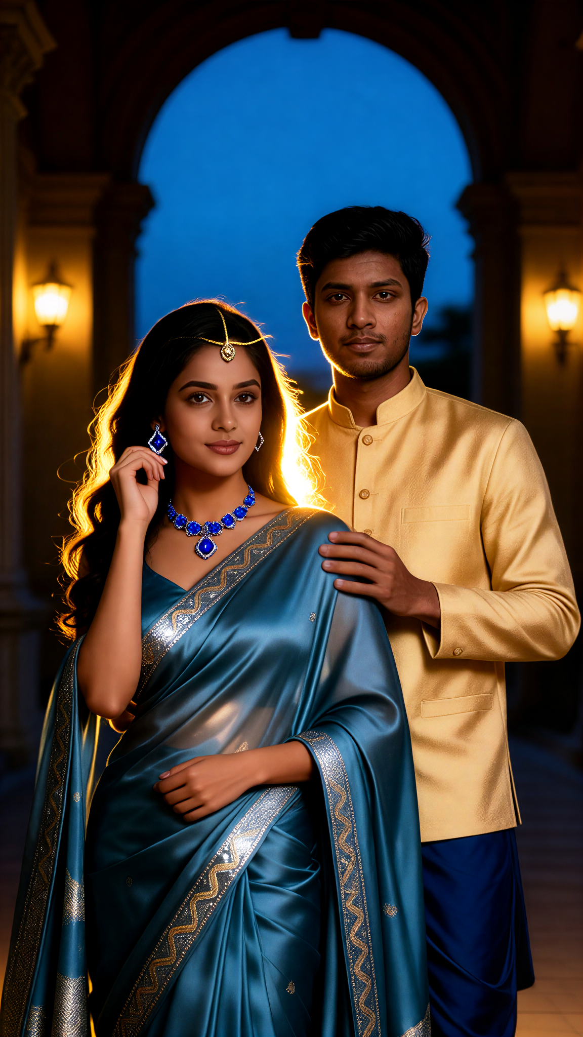 Blue Gold Palace Couple image