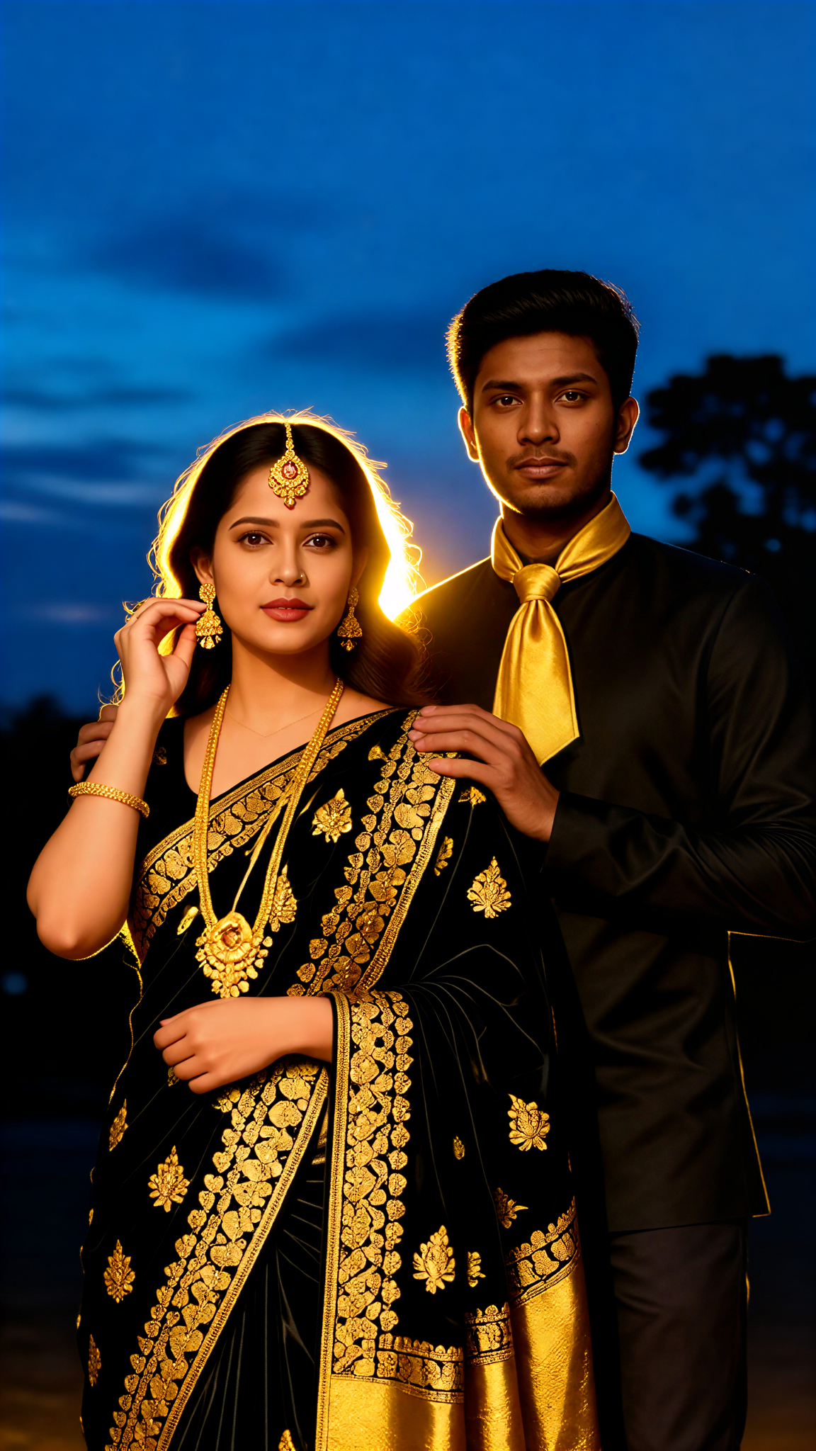 Black Gold Couple Glow image