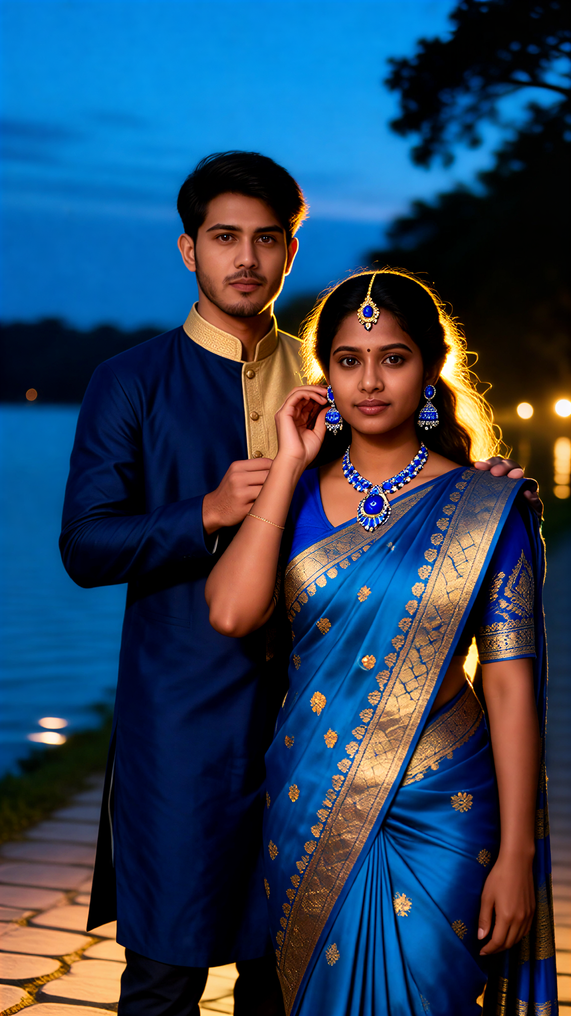 Royal Blue Lakeside Couple image