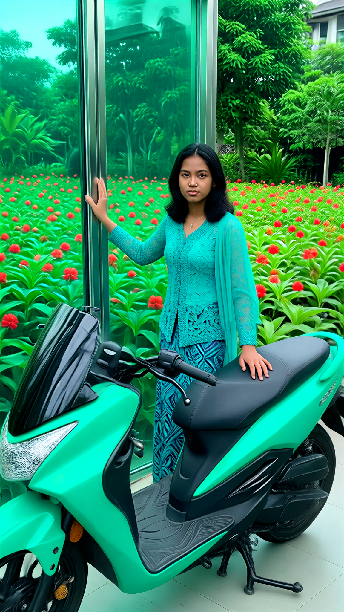 Teal PCX Kebaya image