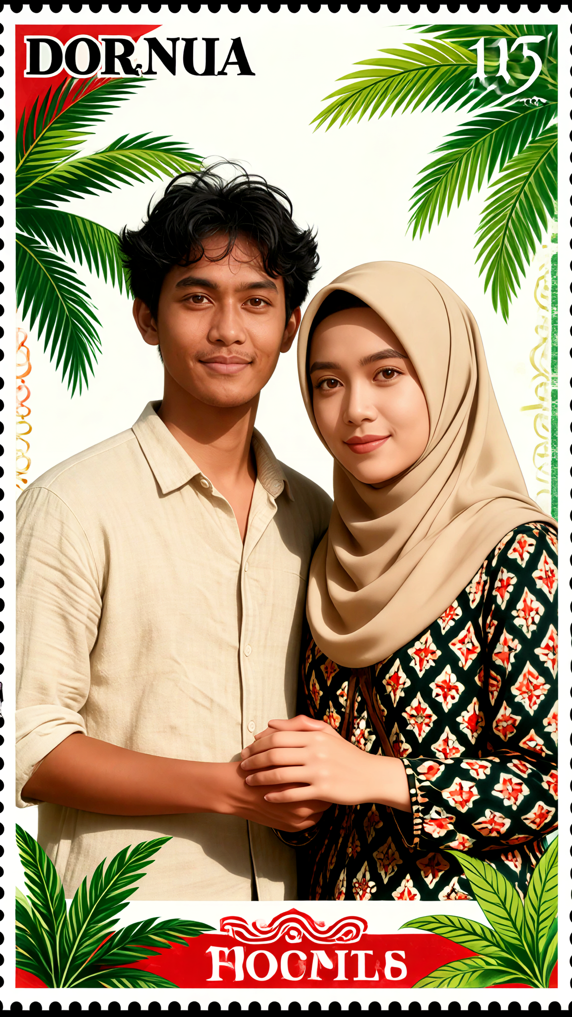 Vintage Stamp Couple image