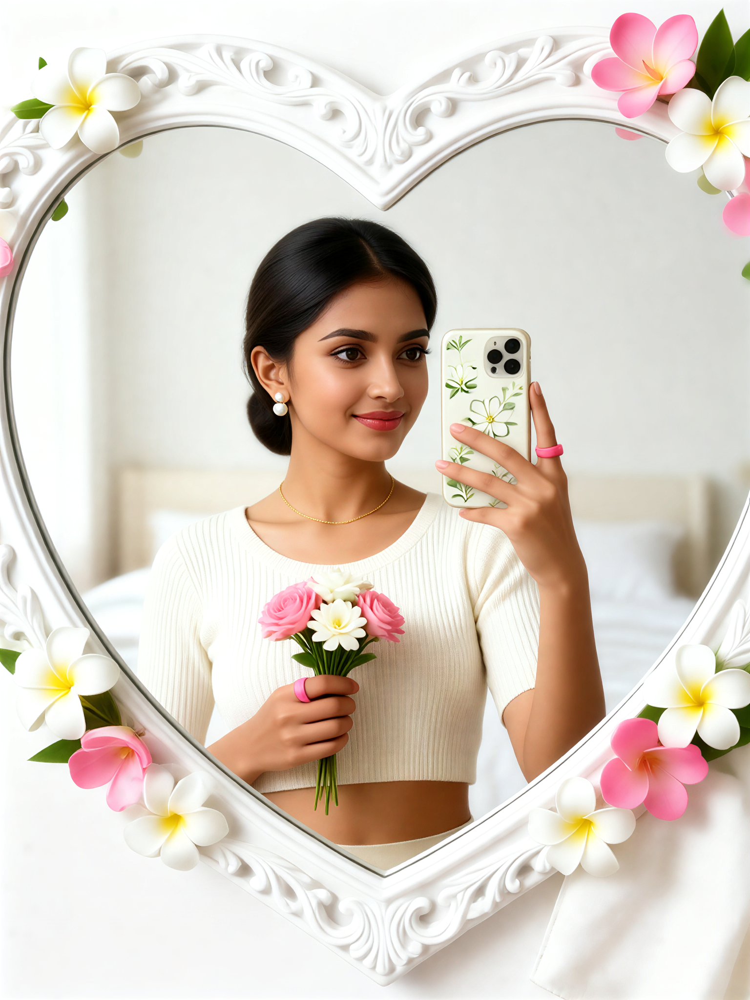 Milk White Flower Selfie image