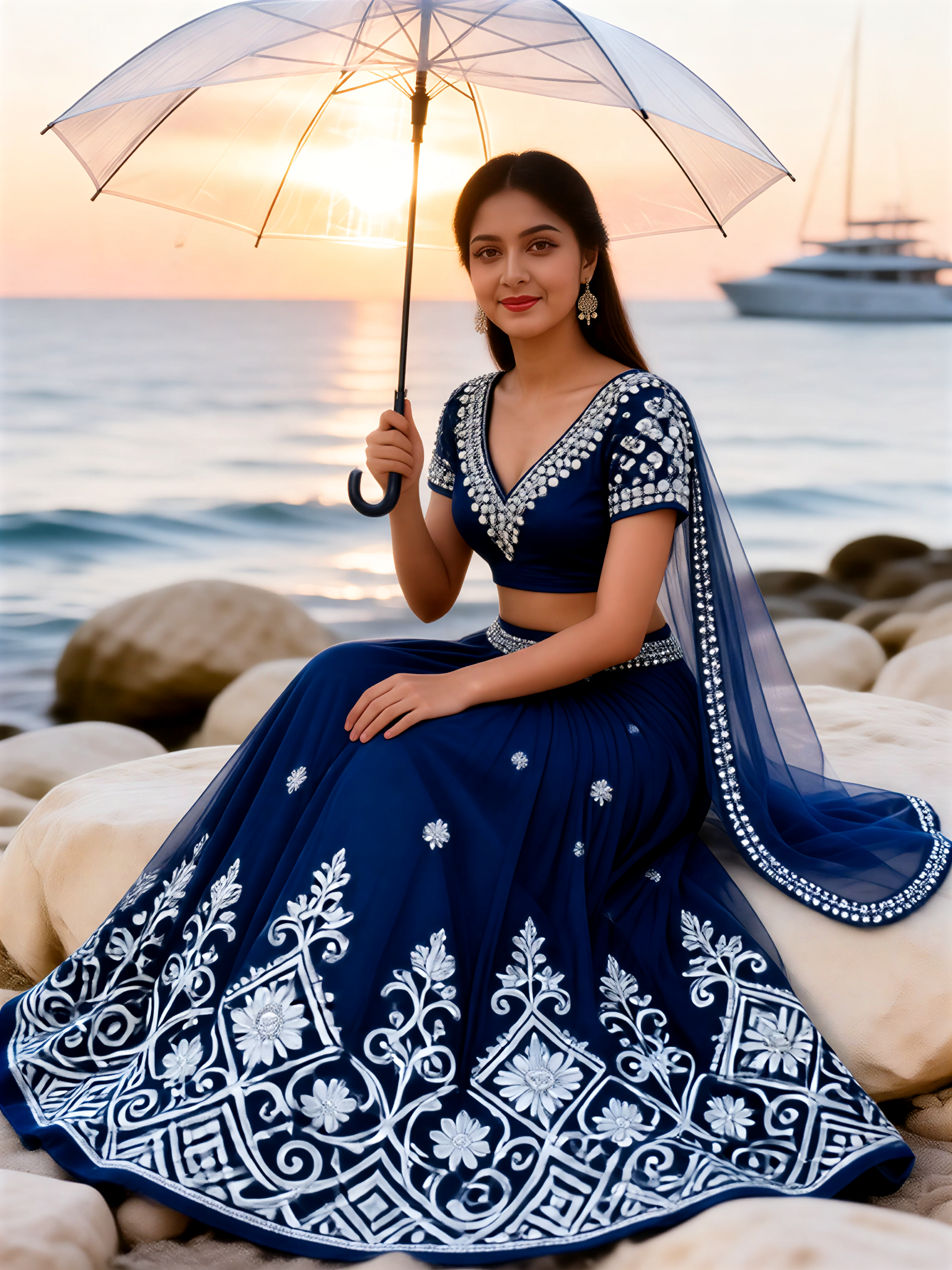 Deep Blue Bridal Sari image
