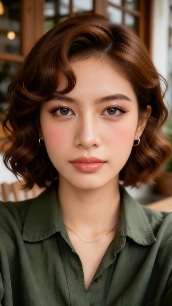 Thai Short Hair Brown Makeup image