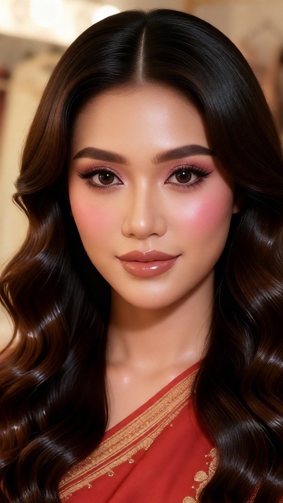 Sexy Curly Hair Makeup image