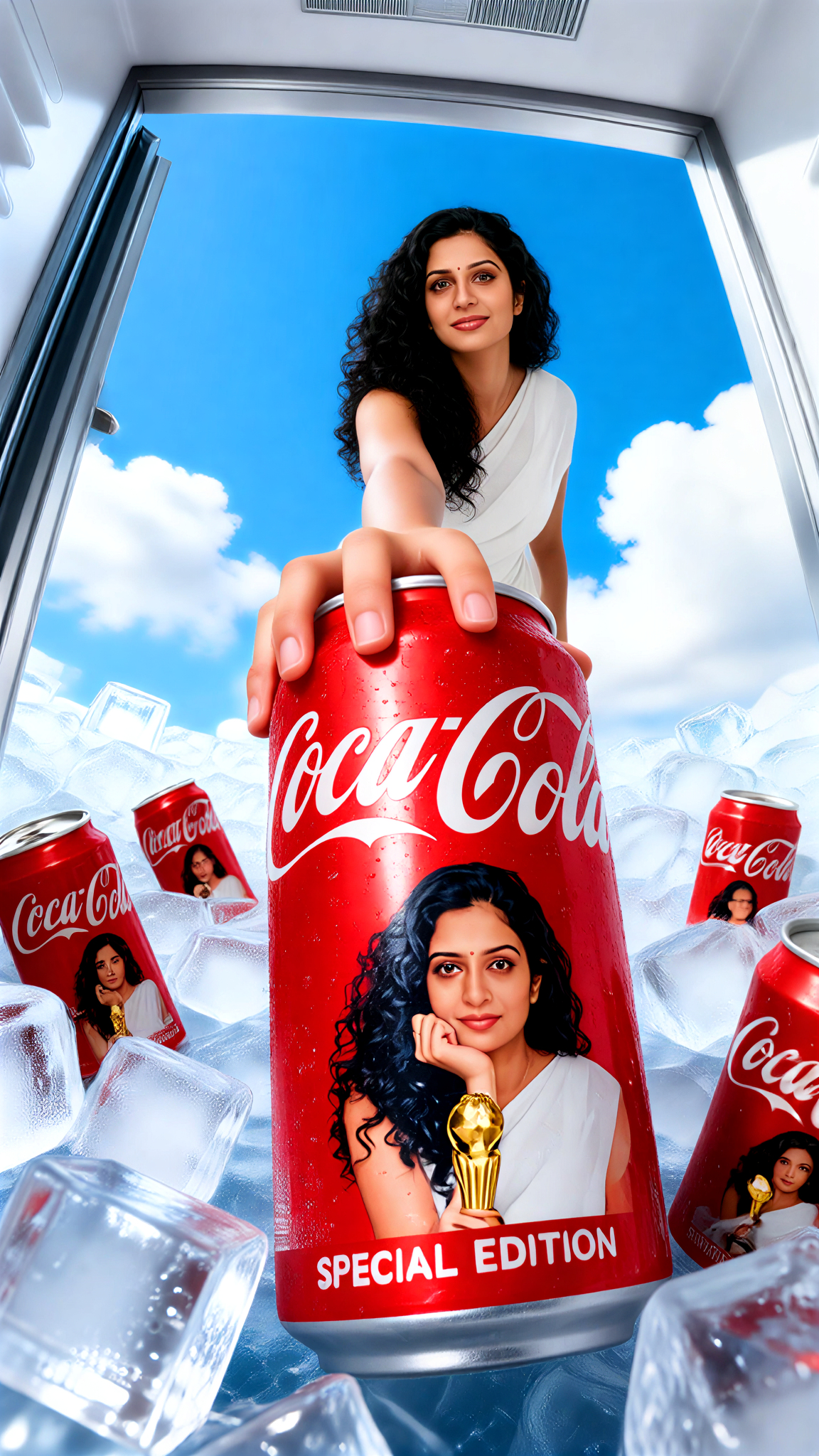 Photos printed on Coca-Cola cans image