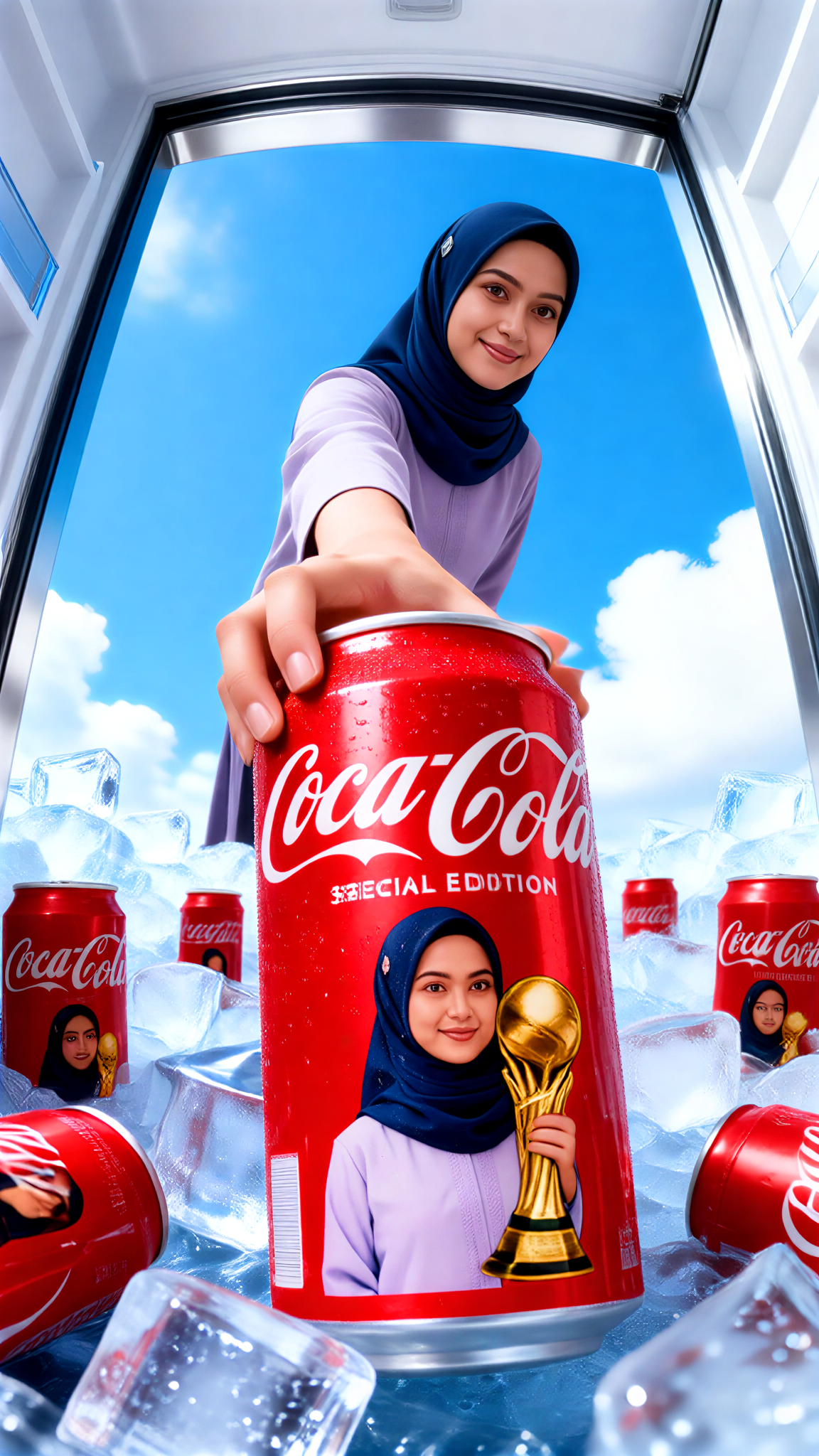Photos printed on Coca-Cola cans image