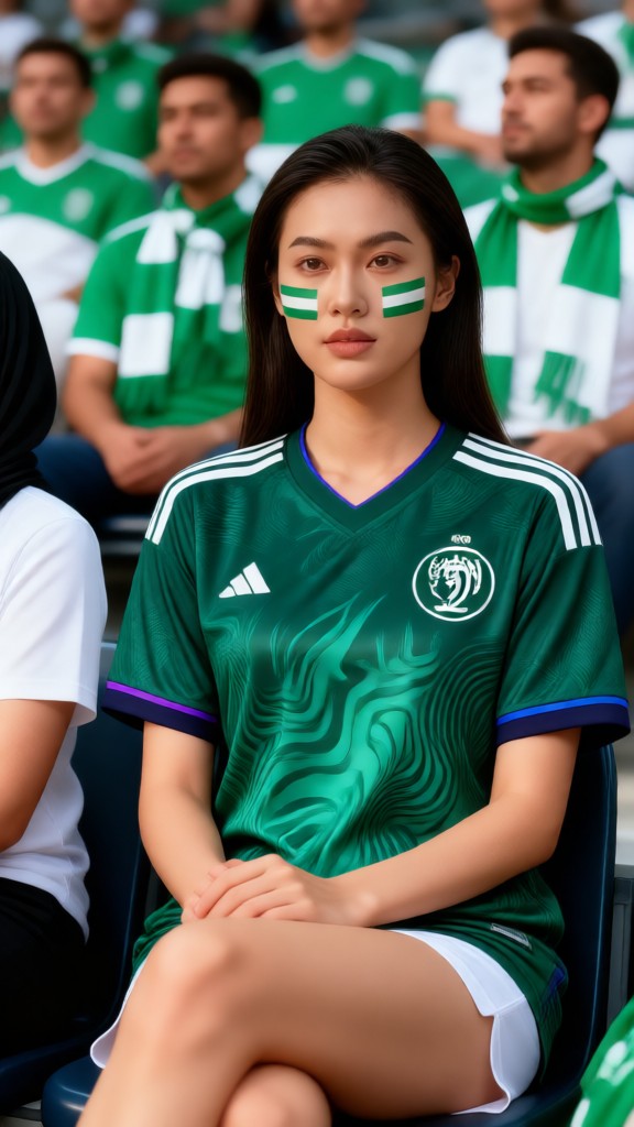 Saudi Green Football Fan-v image