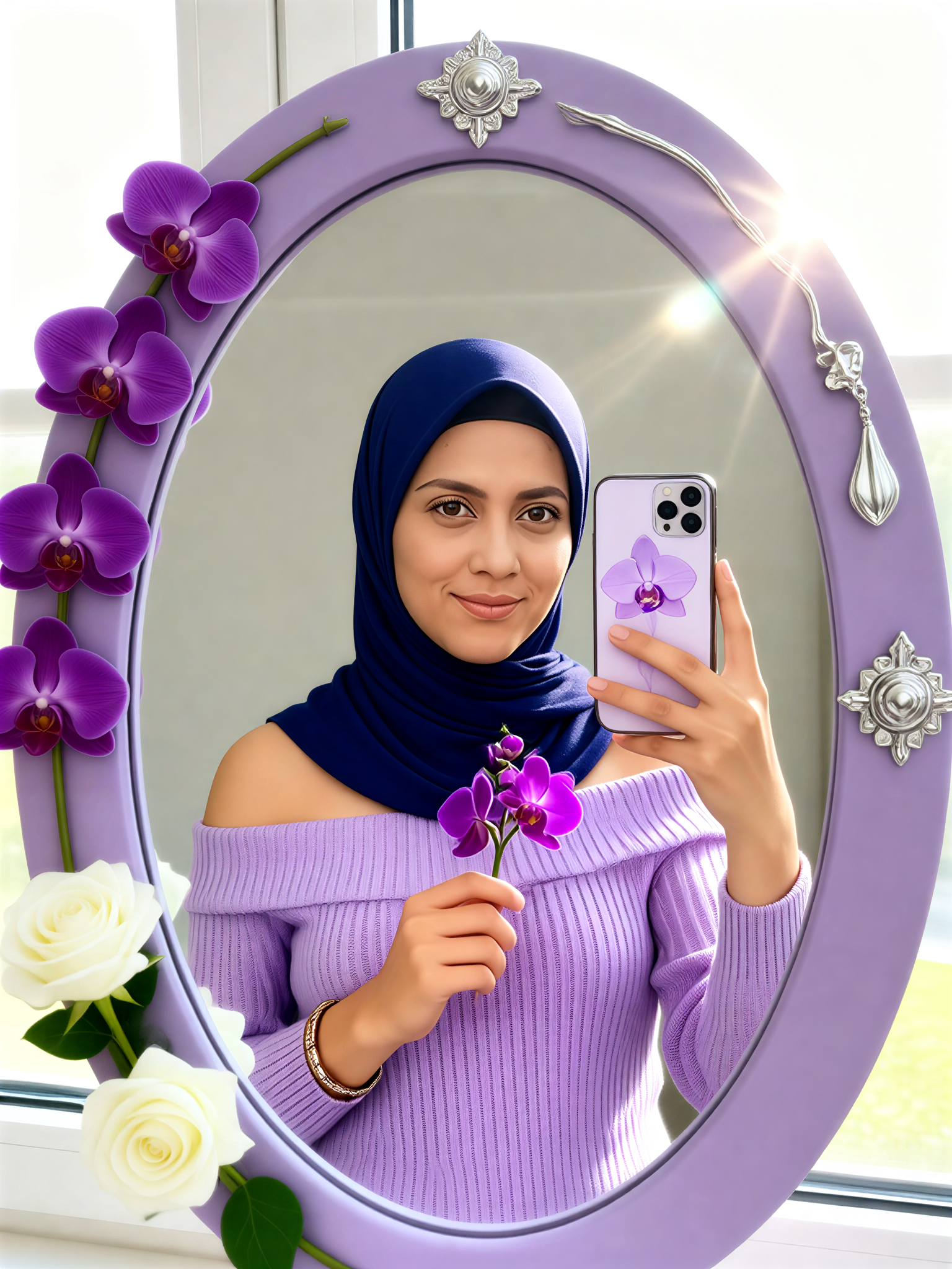 Purple Orchid Selfie image