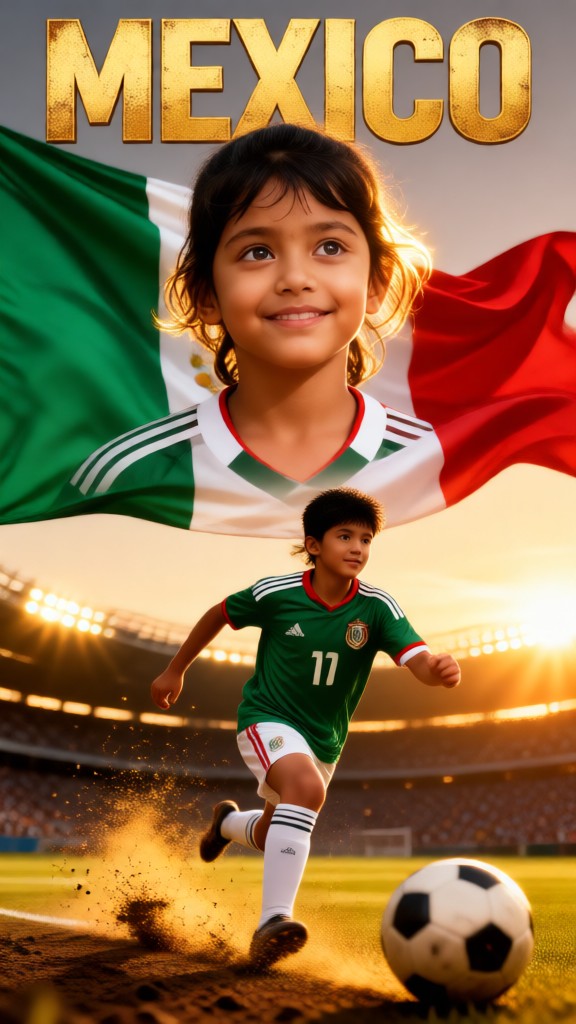 Mexico charging with the football image