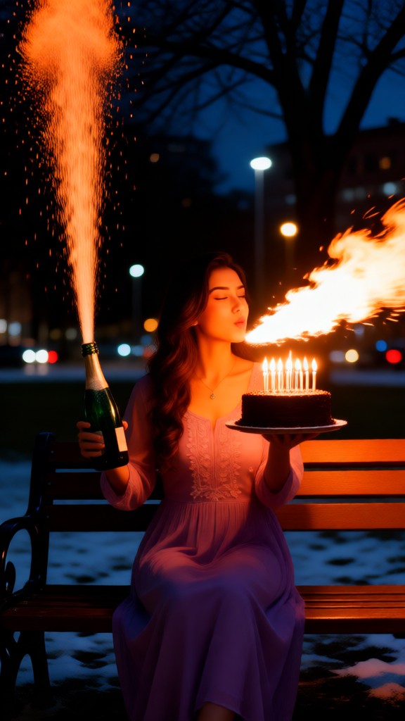 Birthday fire-breathing celebration-p image