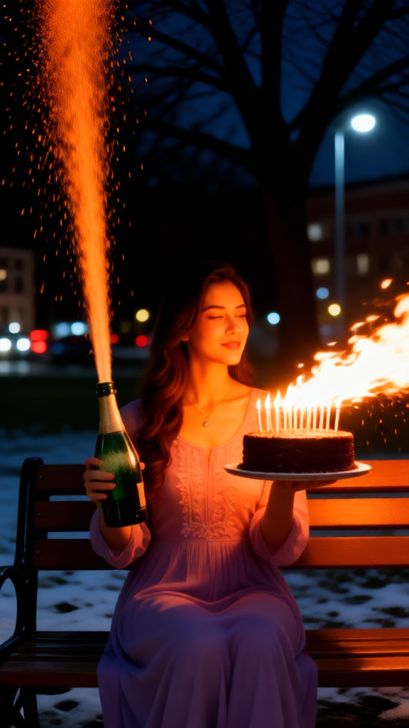 Birthday fire-breathing celebration-p image