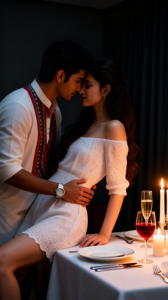 Intimate moments at a candlelight dinner - v1 image