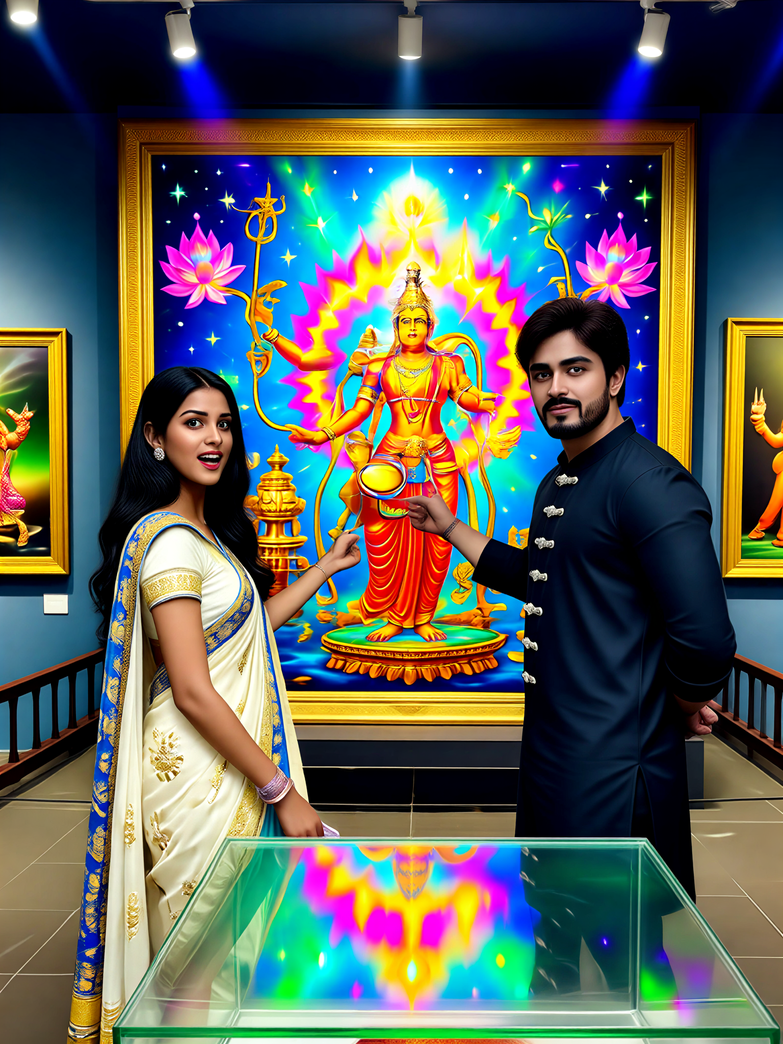 Indian Mythology Gallery · Heavenly Dance Exhibition Hall Light Group Photo image