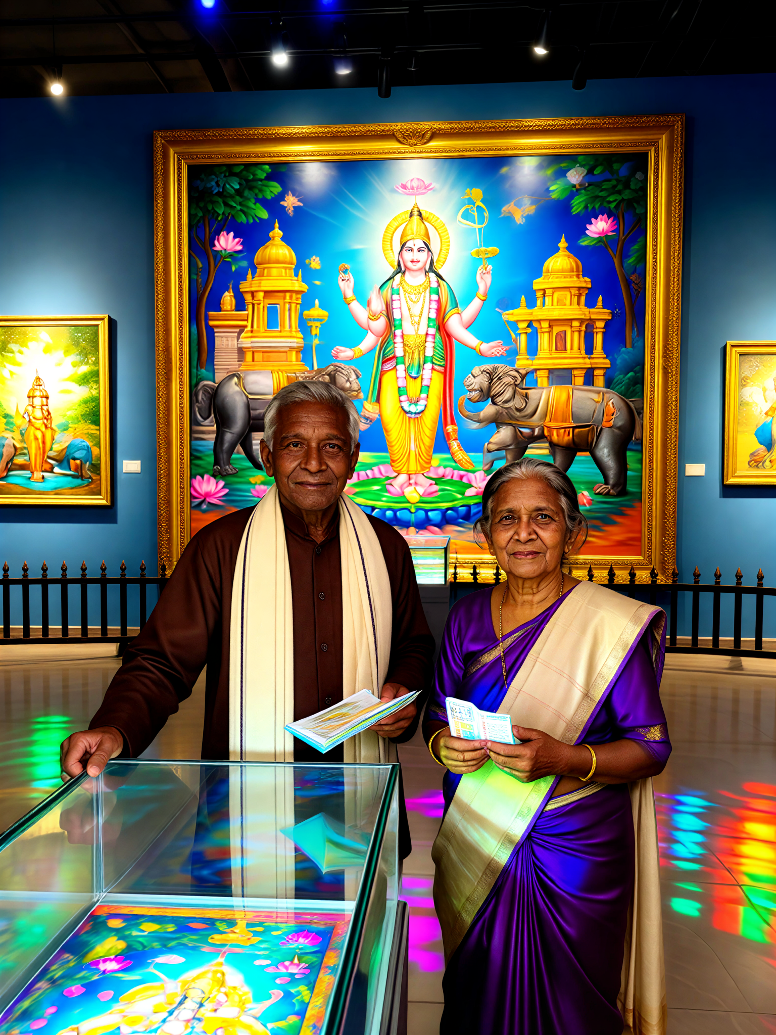 Indian Mythology Gallery - Elderly Lotus Couple image