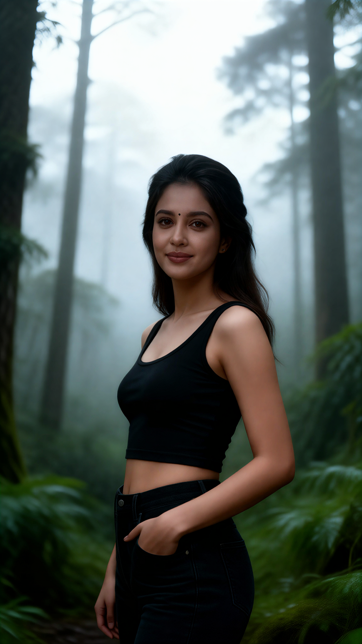 MistyForestBlackOutfitPortrait image