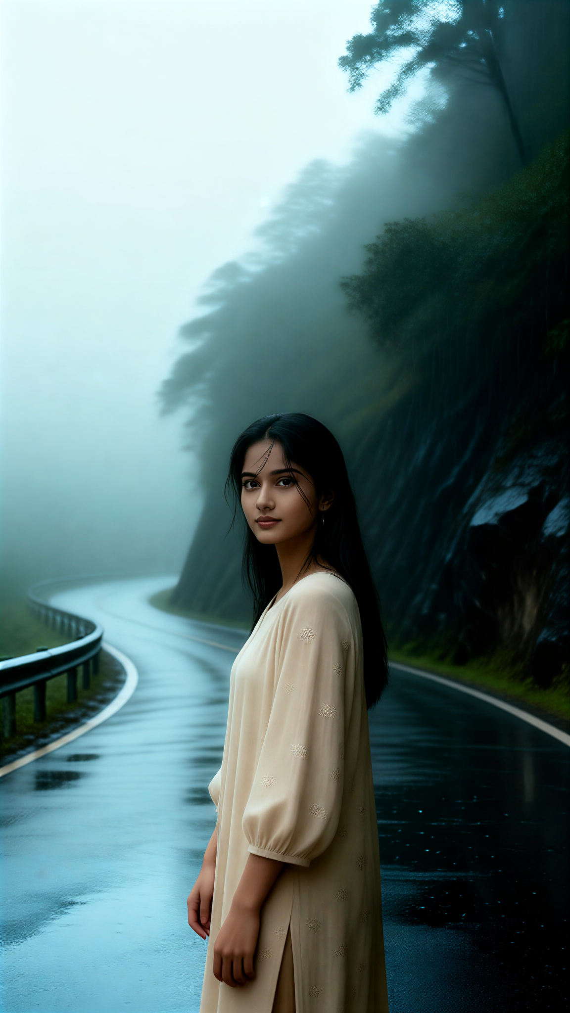Rain Road Woman image