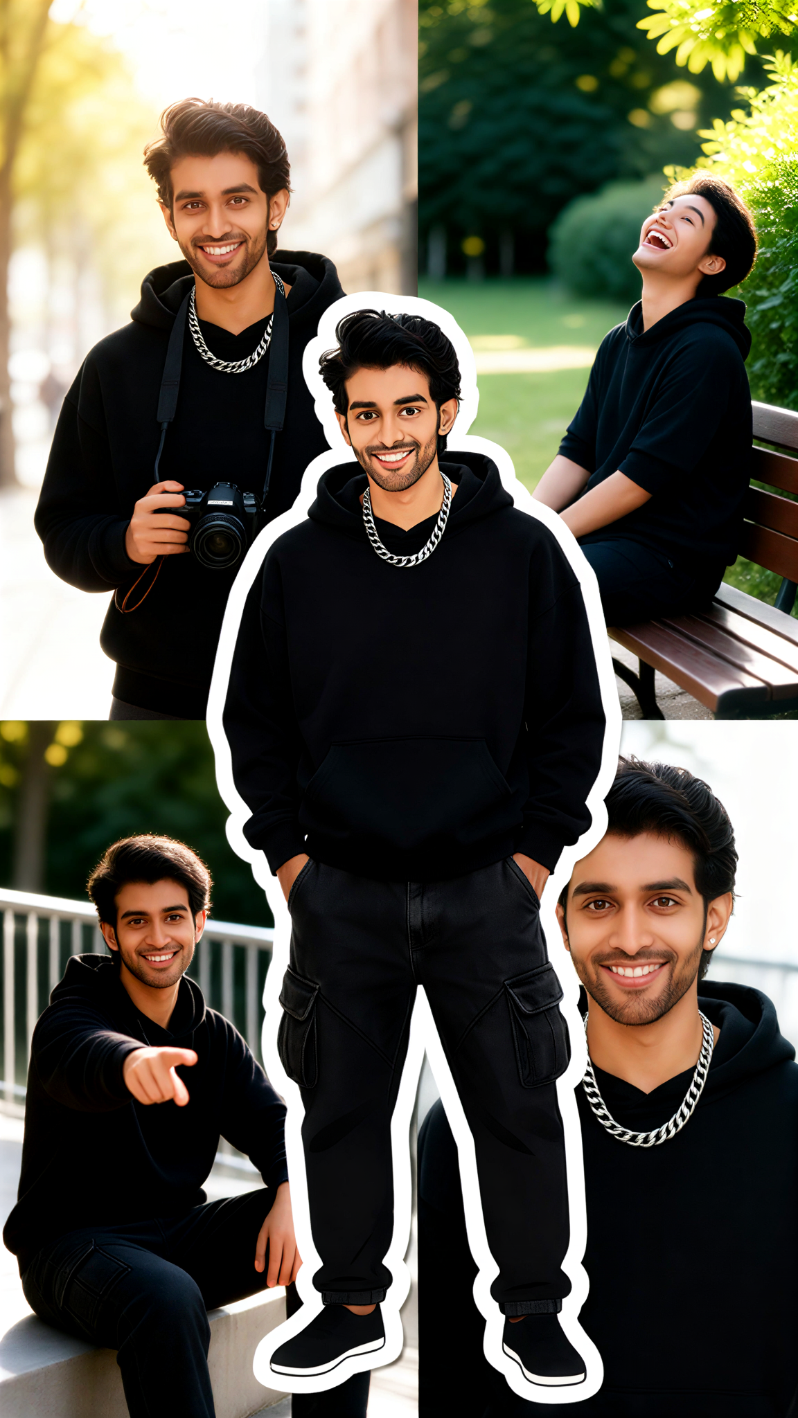 Stickers with four grid patterns image