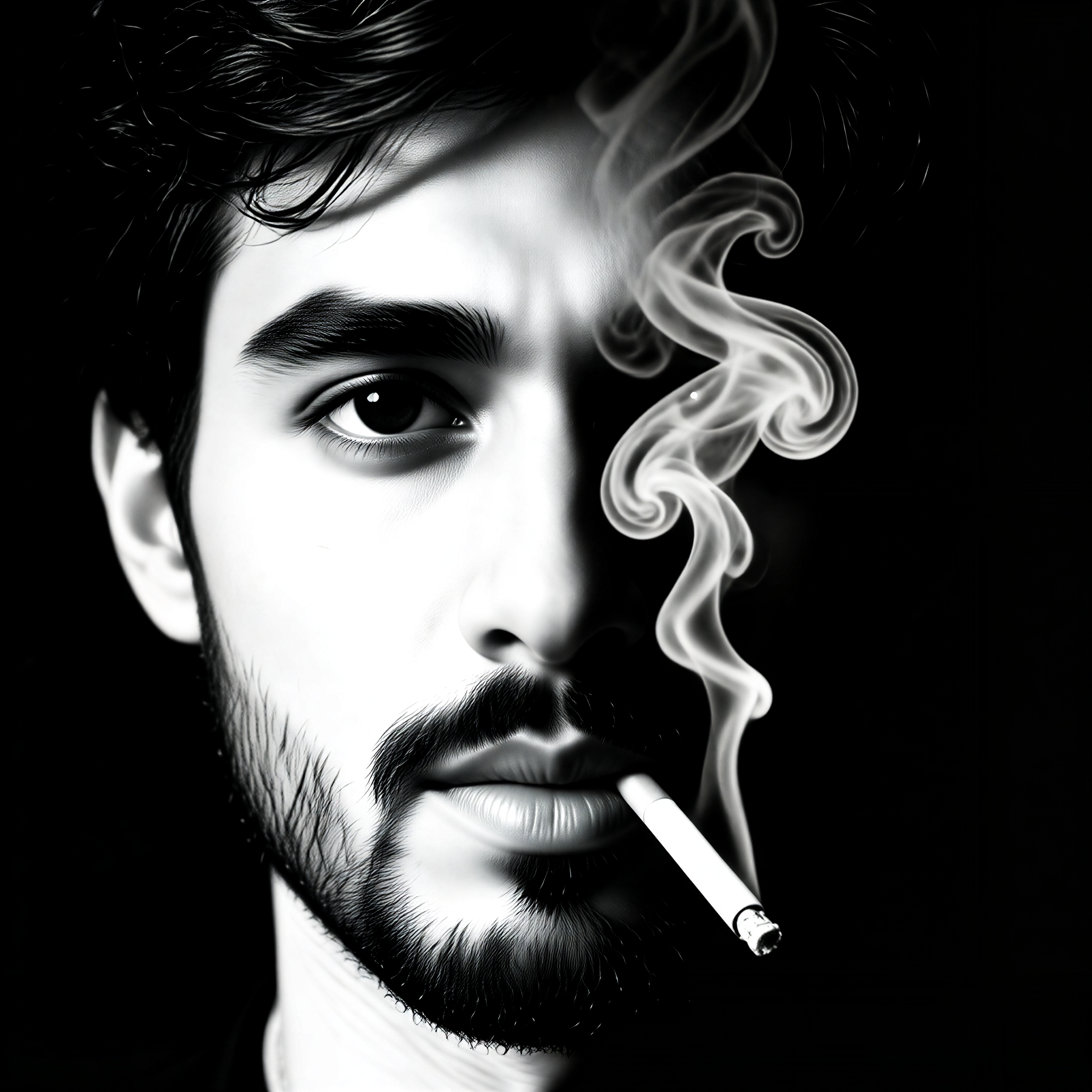 Smoke black and white movies image