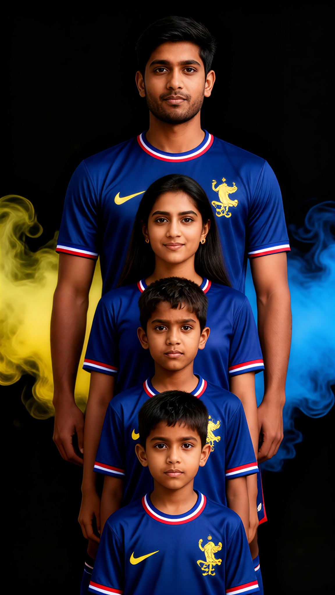 France team uniforms for a family of four image