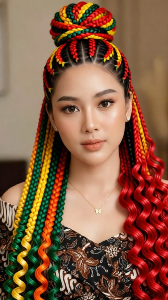 Crazy colorful hair-long image
