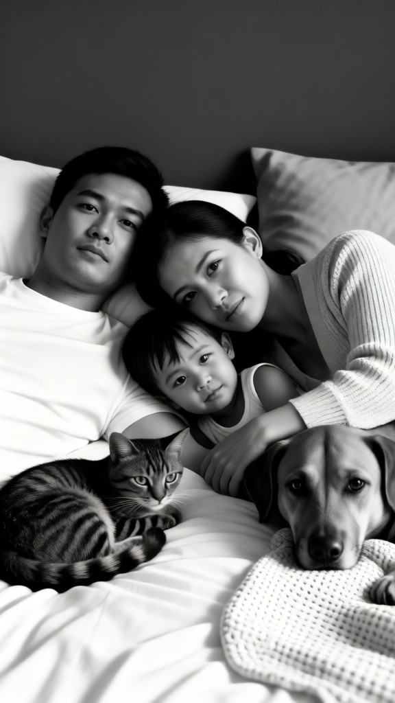 Whole Family With Fur Babies-p image