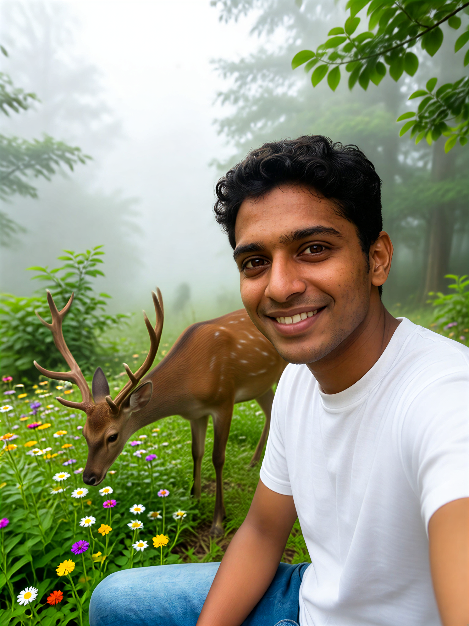 Forest Deer Selfie image