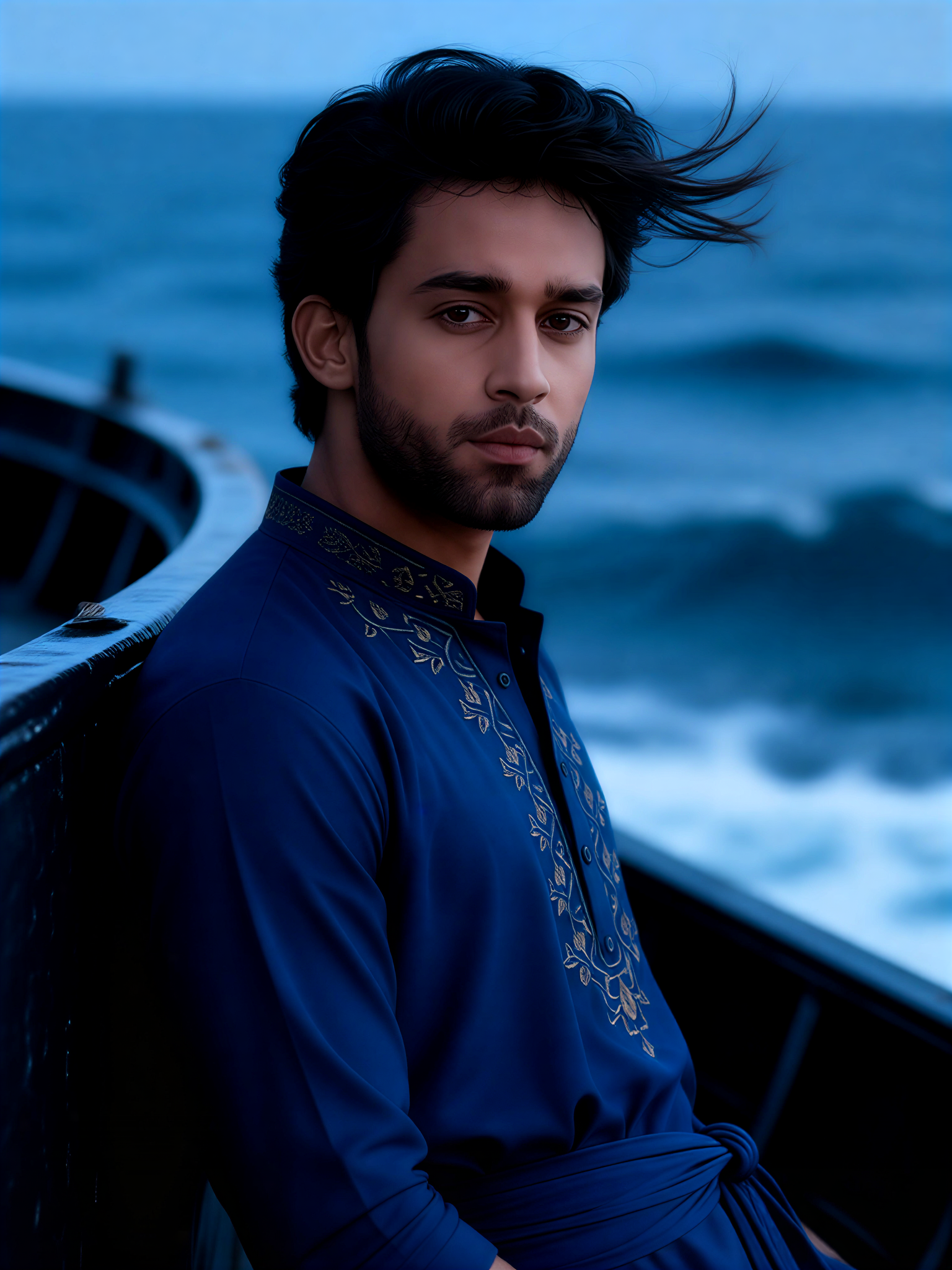 Sea breeze blowing through hair image