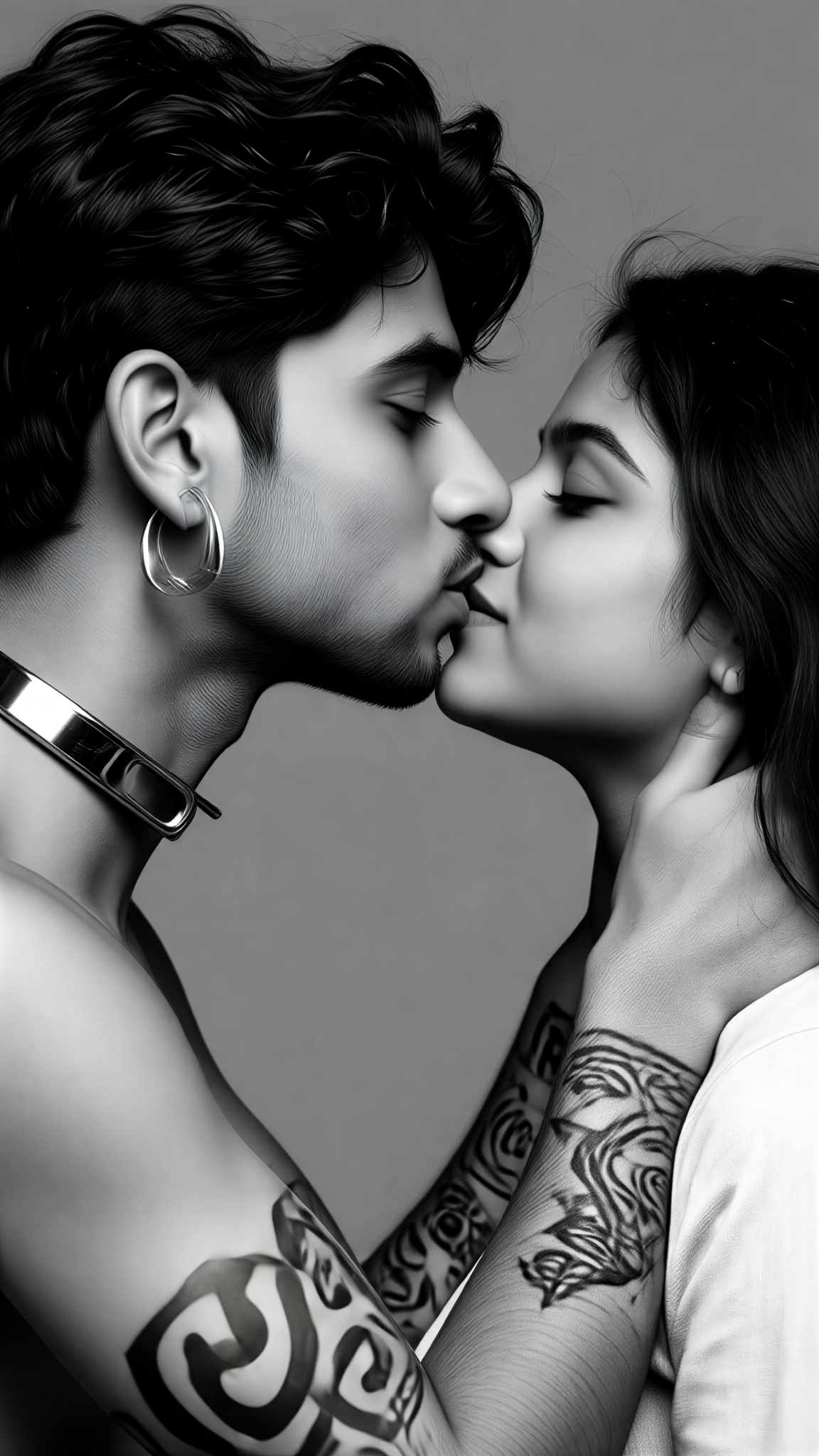 Neck Kiss Tattoo image